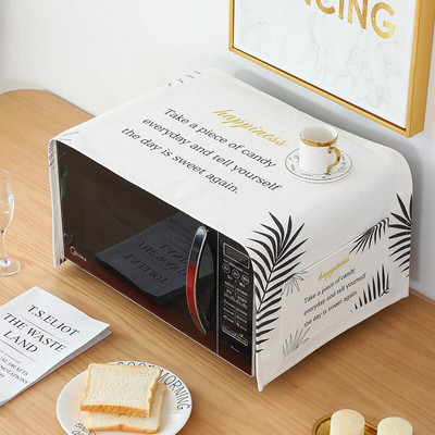 Hrubá bavlnená a ľanová tkanina, kryt na mikrovlnnú rúru, vodotesný, olejotesný, proti horúcim výrobkom pre domácnosť, vysoko kvalitný ochranný kryt na rúru proti prachu