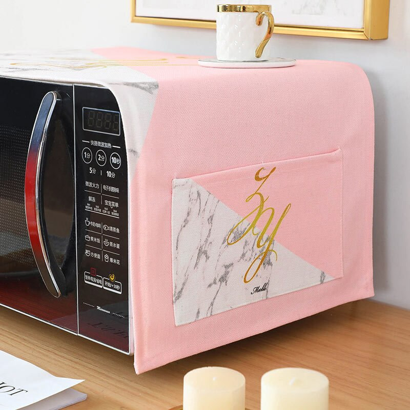 Hrubá bavlnená a ľanová tkanina, kryt na mikrovlnnú rúru, vodotesný, olejotesný, proti horúcim výrobkom pre domácnosť, vysoko kvalitný ochranný kryt na rúru proti prachu