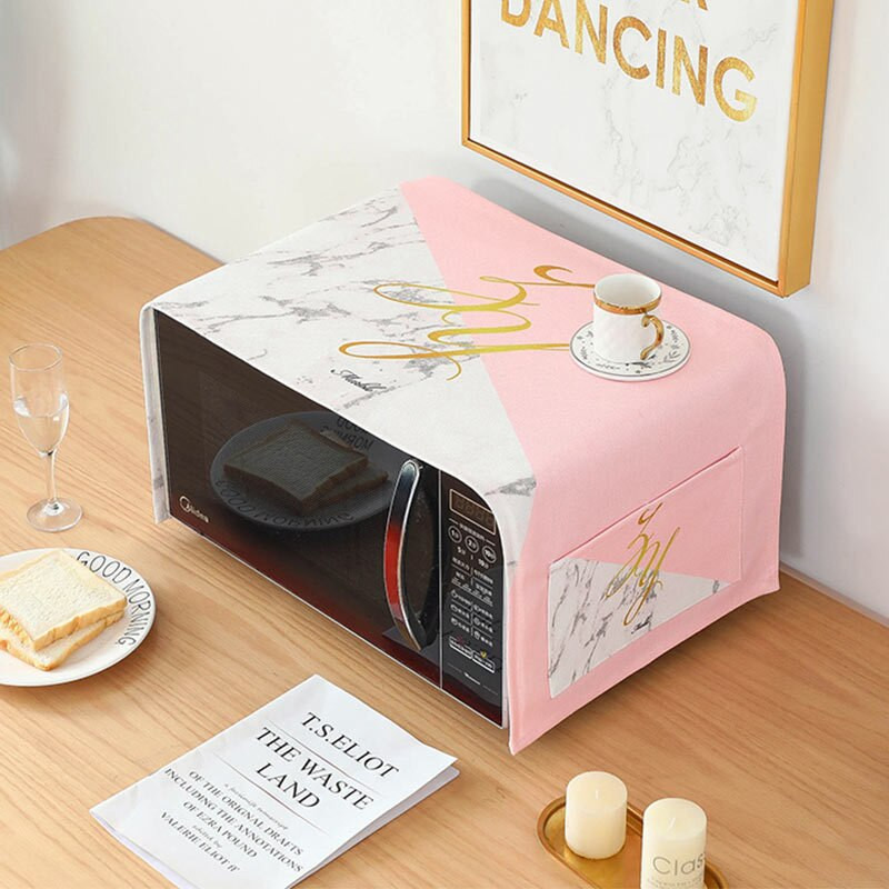 Hrubá bavlnená a ľanová tkanina, kryt na mikrovlnnú rúru, vodotesný, olejotesný, proti horúcim výrobkom pre domácnosť, vysoko kvalitný ochranný kryt na rúru proti prachu