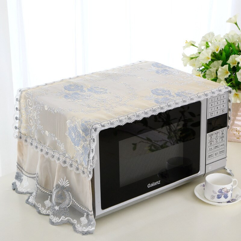 1 gab mežģīņu putekļu pārsegs Mikroviļņu krāsns pārsegs Mikroviļņu krāsns pārsega mikroviļņu dvielis ar uzglabāšanas maisiņu