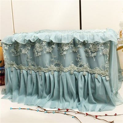 Dantela de broderie la modă Capac cuptor cu microunde Hotă Ulei Husă antipraf Capac cuptor Gremial Set cuptor cu microunde