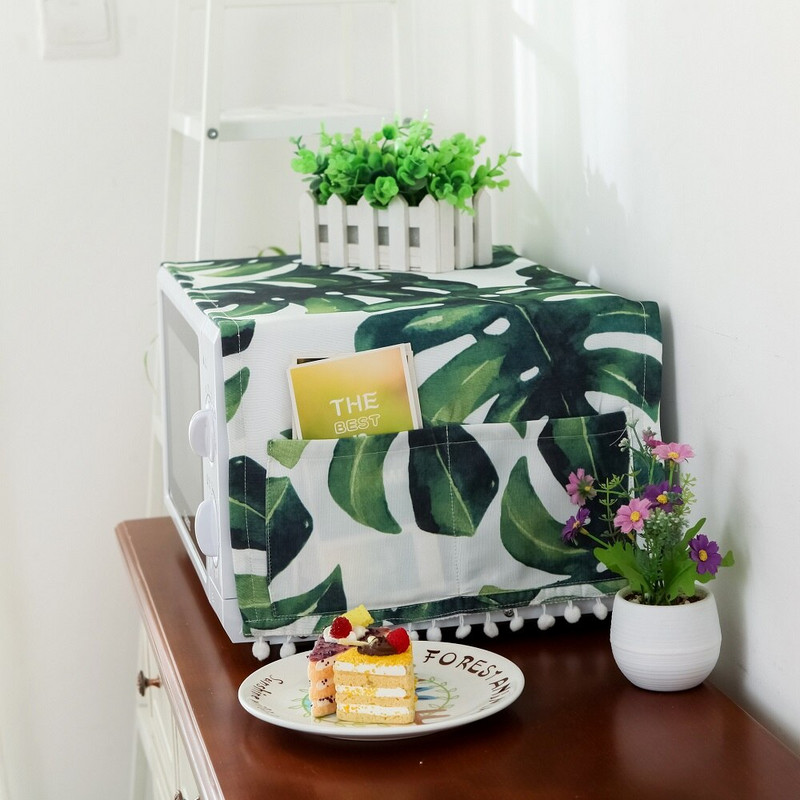 Noua țestoasă verde, frunze din spate, capac impermeabil pentru cuptor cu microunde, pânză, imprimare pentru plante, cuptor electric, capac de praf, capac de ulei, pânză, depozitare acasă