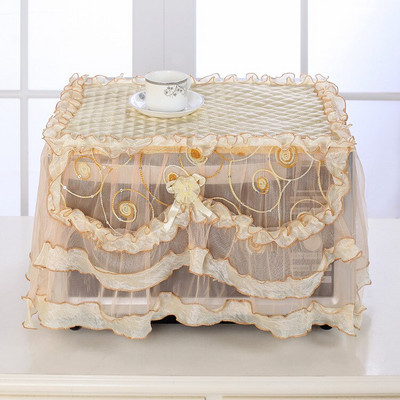 Nový doručený priadzový okraj, pastoračný čipkový štýl, domáce kuchynské spotrebiče, prenosný núdzový kryt do mikrovlnnej rúry