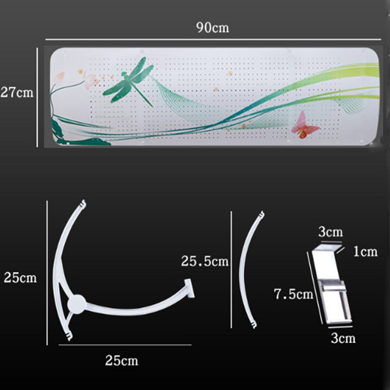1 ks Univerzálny dutý deflektor proti priamemu fúkaniu klimatizácie, nastaviteľný kryt čelného skla klimatizácie