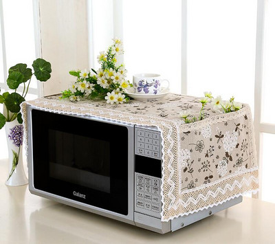 Vysokokvalitný bavlnený ľan, kryt na mikrovlnnú rúru, digestor na mikrovlnnú rúru, utierka do mikrovlnnej rúry s úložným vreckom