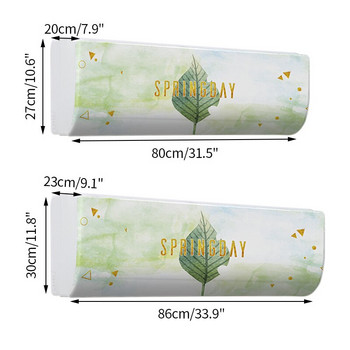 Калъф за климатик Green Leaves Капак за скандинавски климатик за монтиран на стена климатик Прахозащитен капак Домашен декор