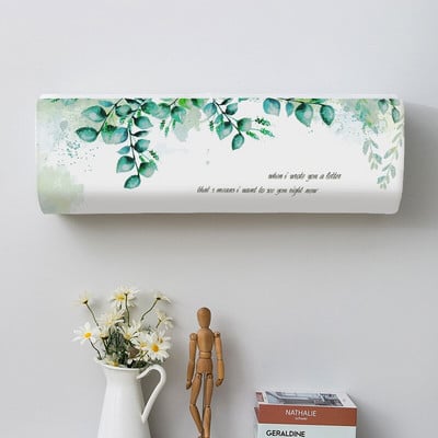 Kryt klimatizácie Green Leaves, kryt klimatizácie Nordic pre nástennú klimatizáciu, kryt proti prachu, bytové dekorácie