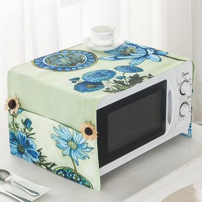 Severský hrubý bavlnený domáci textil Deluxe pávový kryt do mikrovlnnej rúry, vodeodolný a olejuvzdorný kryt, bytová dekorácia