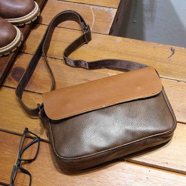 Pánska ležérna kabelka s kovovou sponou z eko kože