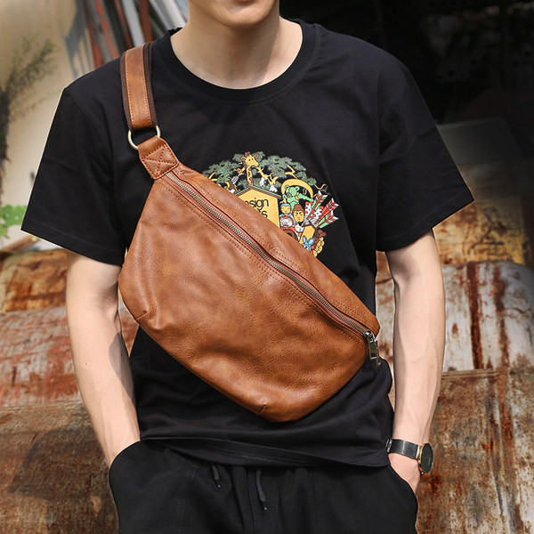 Nový model pánskej tašky z eko kože v čiernej farbe