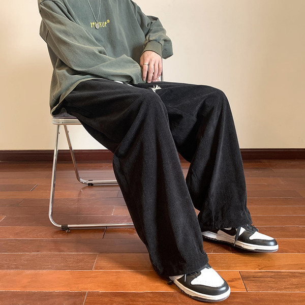 Pantaloni casual barbati cu buzunare cu picior lat - mai multe culori