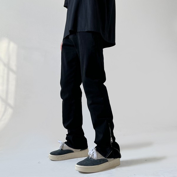 Pánske široké džínsy so zipsom