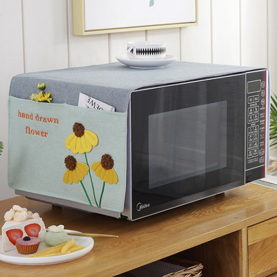 Huse pentru cuptor cu microunde, rezistente la apă, geantă de depozitare, accesorii pentru bucătărie, buzunare duble, hota pentru cuptor cu microunde.