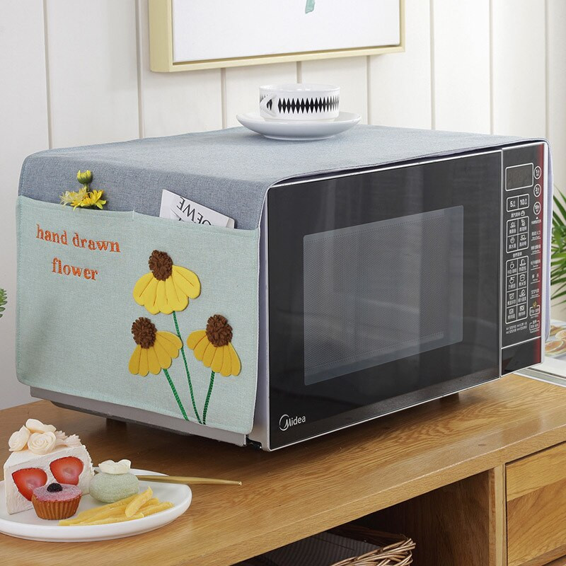 Huse pentru cuptor cu microunde, rezistente la apă, geantă de depozitare, accesorii pentru bucătărie, buzunare duble, hota pentru cuptor cu microunde.