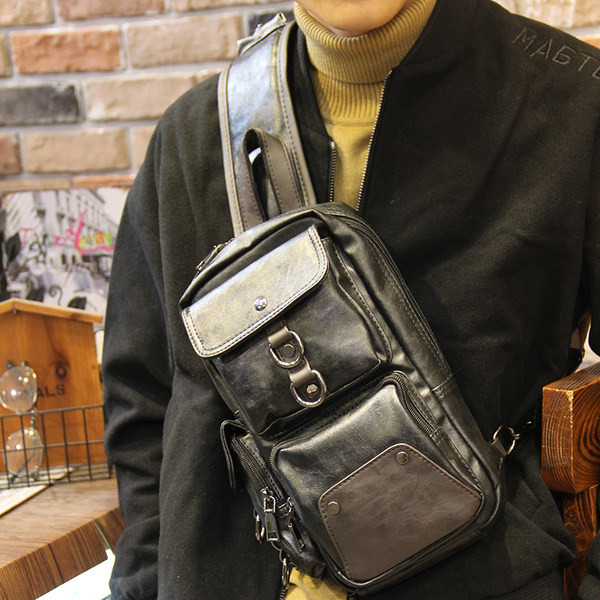 Pánska kožená taška s jedným uchom