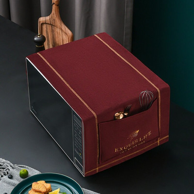 Nové kryty na mikrovlnnú rúru, uteráky, kryty na elektrickú rúru s dvojitým vreckom, olejuvzdorné, zamatové, kuchynské doplnky