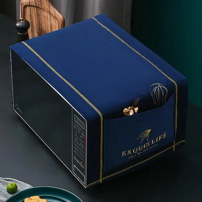 Nové kryty na mikrovlnnú rúru, uteráky, kryty na elektrickú rúru s dvojitým vreckom, olejuvzdorné, zamatové, kuchynské doplnky