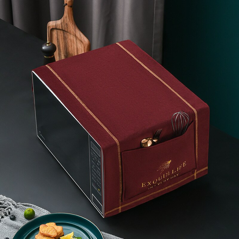 Nové kryty na mikrovlnnú rúru, uteráky, kryty na elektrickú rúru s dvojitým vreckom, olejuvzdorné, zamatové, kuchynské doplnky