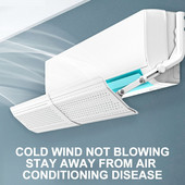 Univerzálny deflektor na klimatizáciu, nastaviteľný kryt klimatizácie s ochranou proti priamemu fúkaniu čelného skla