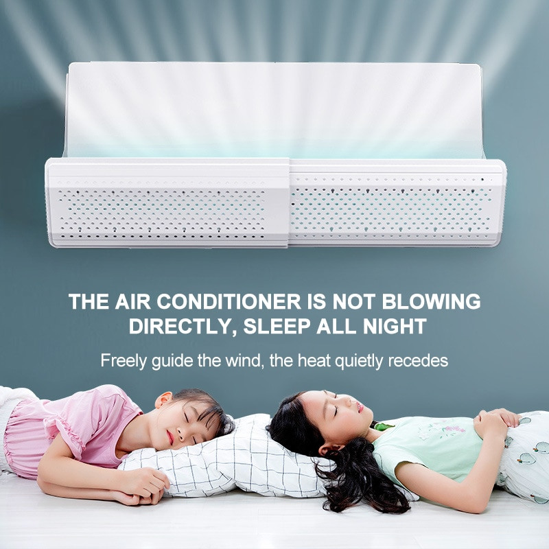 Univerzálny deflektor na klimatizáciu, nastaviteľný kryt klimatizácie s ochranou proti priamemu fúkaniu čelného skla