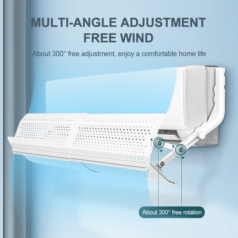 Univerzálny deflektor na klimatizáciu, nastaviteľný kryt klimatizácie s ochranou proti priamemu fúkaniu čelného skla