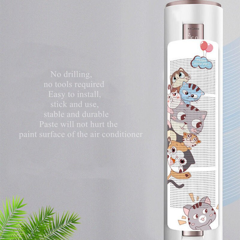 Stojan na klimatizáciu s deflektorom proti priamemu fúkaniu, plastový kryt čelného skla, valcový vertikálny univerzálny deflektor