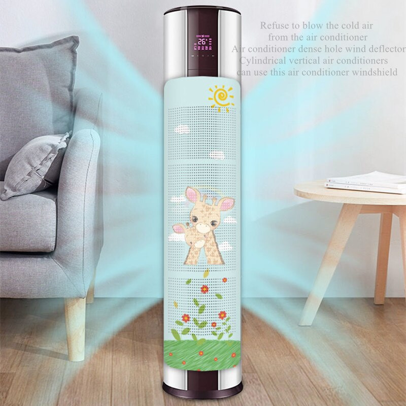 Stojan na klimatizáciu s deflektorom proti priamemu fúkaniu, plastový kryt čelného skla, valcový vertikálny univerzálny deflektor