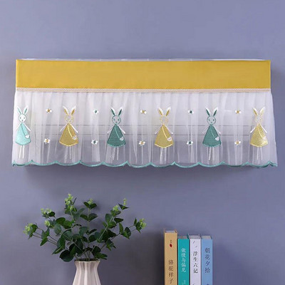 Dvojitý čipkovaný kryt na klimatizáciu, protiprachový nástenný chránič, ľahko čistiteľný kryt, ochranný kryt pre domácu dekoráciu