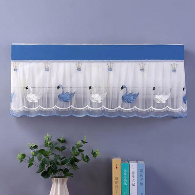 Dvojitý čipkovaný kryt na klimatizáciu, protiprachový nástenný chránič, ľahko čistiteľný kryt, ochranný kryt pre domácu dekoráciu