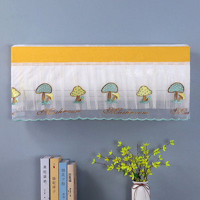 Dvojitý čipkovaný kryt na klimatizáciu, protiprachový nástenný chránič, ľahko čistiteľný kryt, ochranný kryt pre domácu dekoráciu