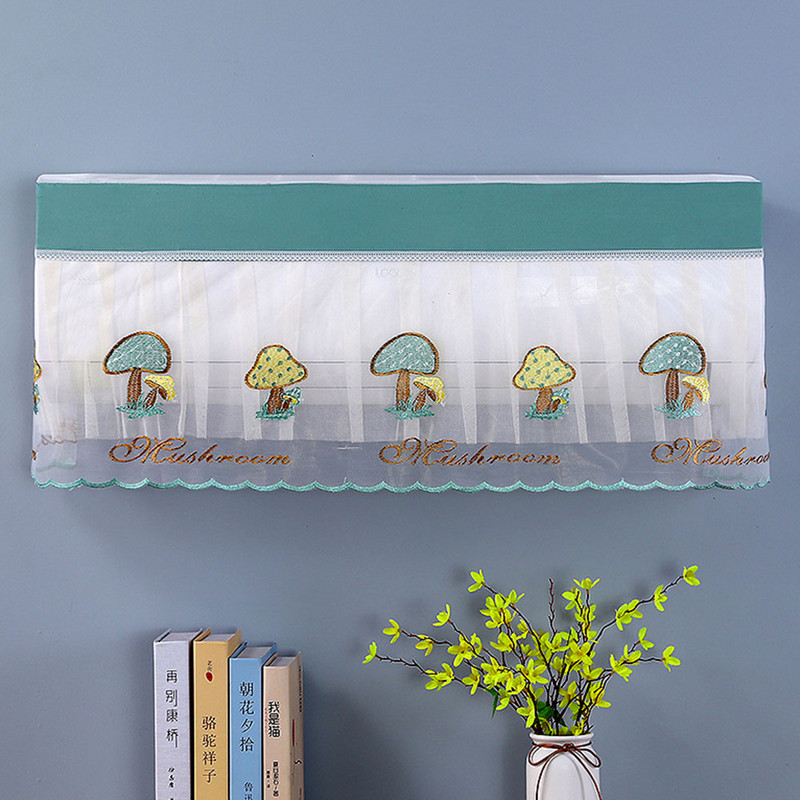 Dvojitý čipkovaný kryt na klimatizáciu, protiprachový nástenný chránič, ľahko čistiteľný kryt, ochranný kryt pre domácu dekoráciu