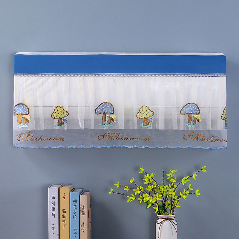 Dvojitý čipkovaný kryt na klimatizáciu, protiprachový nástenný chránič, ľahko čistiteľný kryt, ochranný kryt pre domácu dekoráciu