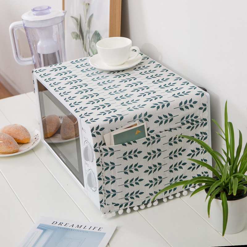 Naujas karšto lino mikrobangų krosnelės dulkių dangtelis orkaitės uždangalas medvilninis audinys, alyvos skydas, mikrobangų krosnelė, apsauginė rankovė gamyklos didmeninė prekyba