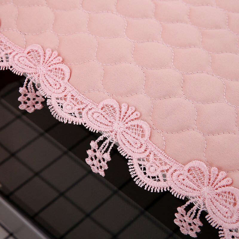 Kryty na rúry odolné proti oleju, prachotesné, s nálepkou s ružovým kvetom a čipkou pre kuchynské dekorácie