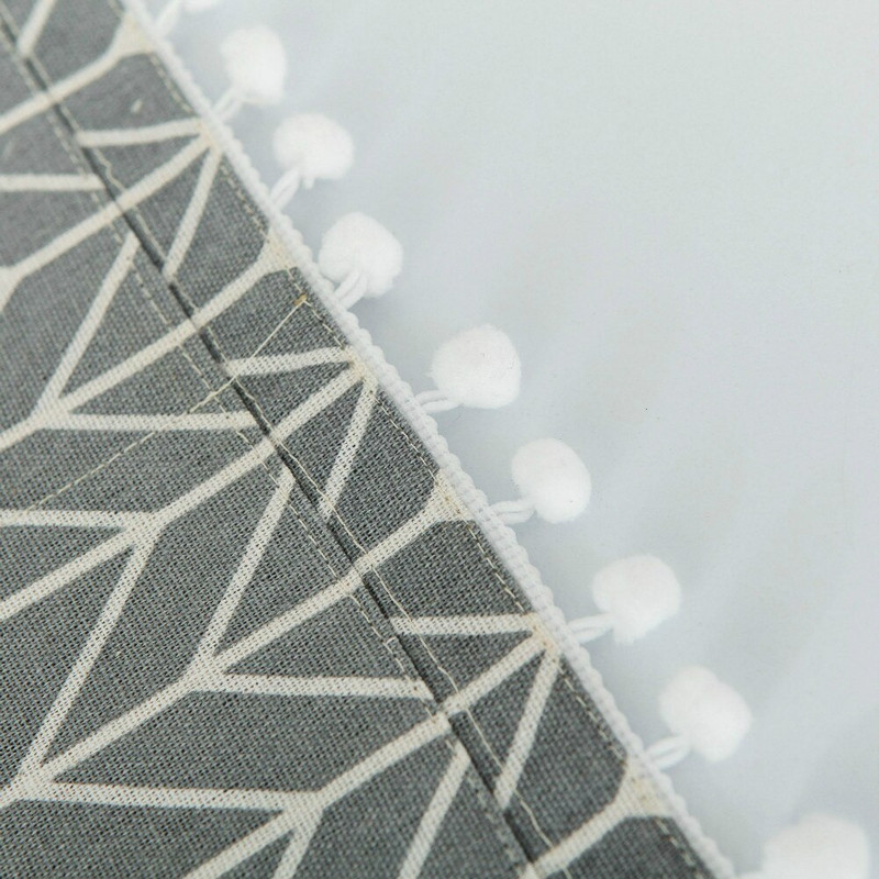 Nordický geometrický ľanový kryt na mikrovlnnú rúru, kryt na rúru s vreckom, vlasová guľa, vrchný kryt na elektrickú rúru, úložný priestor pre domácnosť