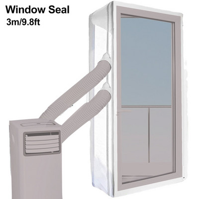 Detașabil, alb, lavabil, cu fermoar AirLock universal pentru aer condiționat portabil, mobil, impermeabil, etanșare pentru fereastră, pânză Oxford