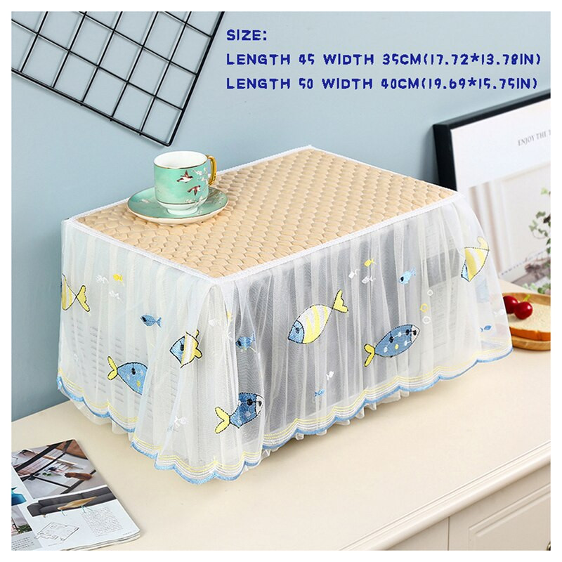 Husa de protectie pentru cuptor cu microunde din dantela de desene animate Husa de protectie antipraf pentru cuptor cu microunde Husa drăguță pentru cuptor cu microunde Accesorii pentru decorarea bucătăriei
