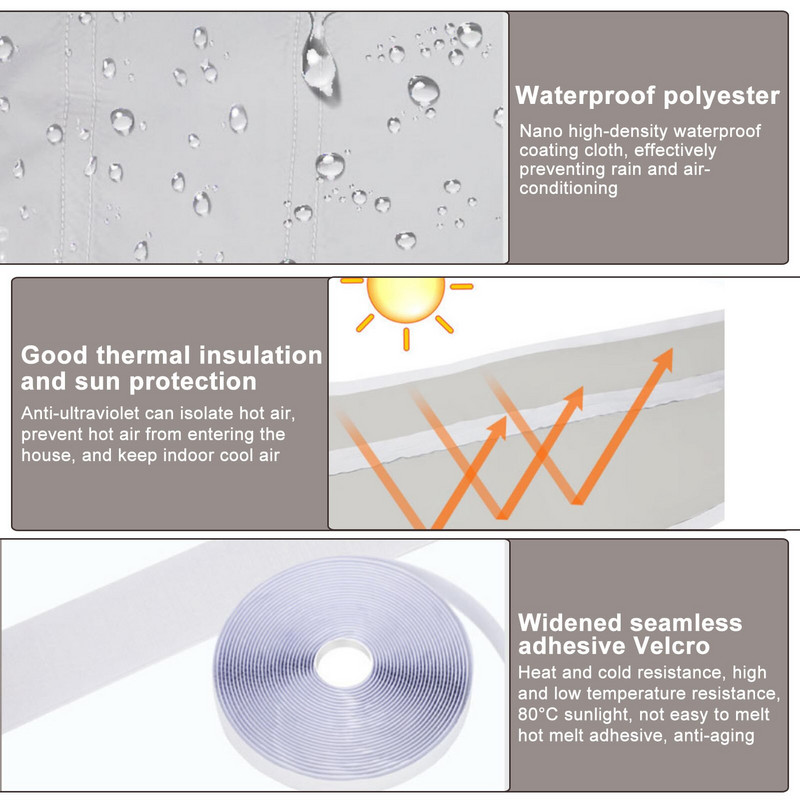 Уплътнение за прозорци за променлив ток Уплътнение за прозорци за променлив ток Водоустойчиво покритие Преносим уплътнител за прозорци за променлив ток Комплект уплътнения за прозорци на климатик