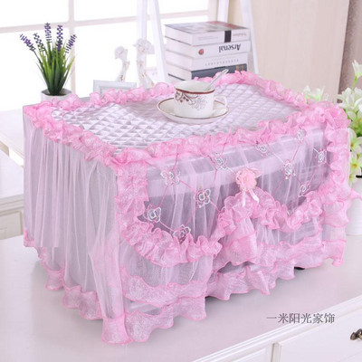 Čipkovaný poťah z látky Kryty na mikrovlnnú rúru Protiprachový kryt Bytová dekorácia Textil