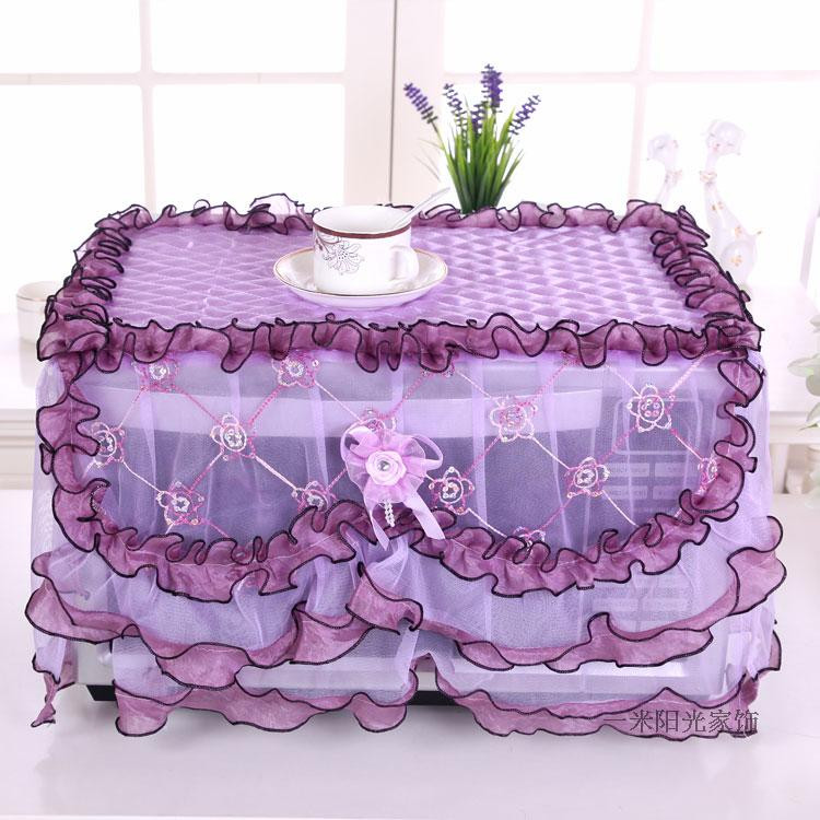 Čipkovaný poťah z látky Kryty na mikrovlnnú rúru Protiprachový kryt Bytová dekorácia Textil