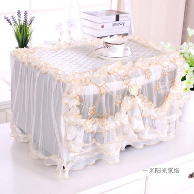 Čipkovaný poťah z látky Kryty na mikrovlnnú rúru Protiprachový kryt Bytová dekorácia Textil