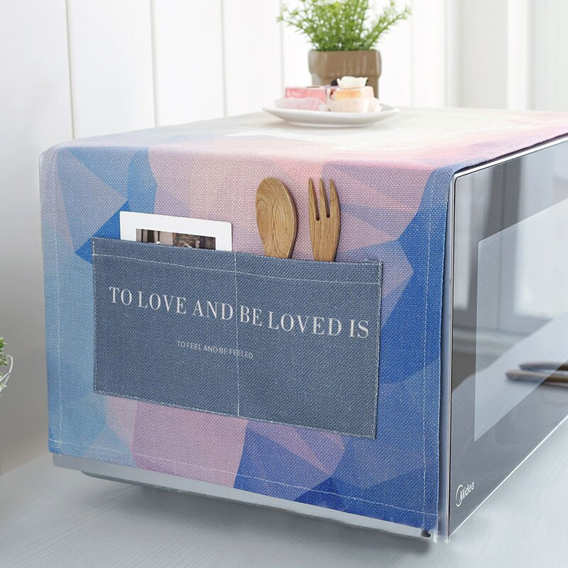 Kryt na mikrovlnnú rúru s potlačou losa s úložnými vreckami, bavlna a ľan, kuchynské náradie, ochrana proti oleju FC113