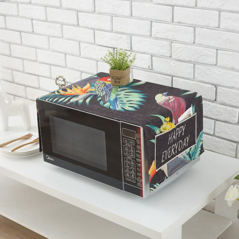Ochranný kryt na mikrovlnnú rúru s potlačou z bavlnenej a ľanovej tkaniny, európsky štýl, odolný voči oleju, FC112