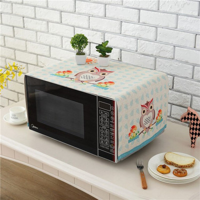 Viacúčelová kreslená potlač, prachotesný obal, ľanové remeslo, vrchná ochranná dekorácia pre chladničku, mikrovlnnú rúru, FC114