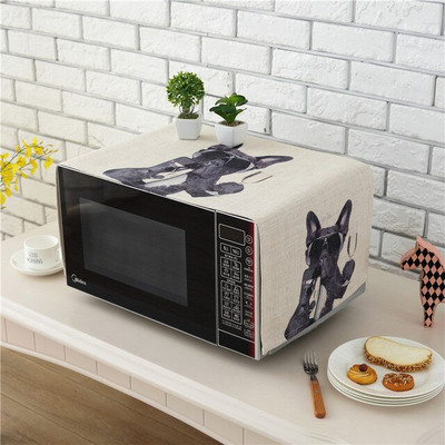 Viacúčelová kreslená potlač, prachotesný obal, ľanové remeslo, vrchná ochranná dekorácia pre chladničku, mikrovlnnú rúru, FC114