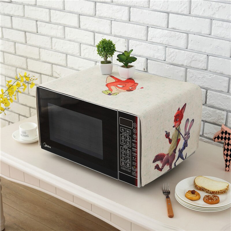 Viacúčelová kreslená potlač, prachotesný obal, ľanové remeslo, vrchná ochranná dekorácia pre chladničku, mikrovlnnú rúru, FC114