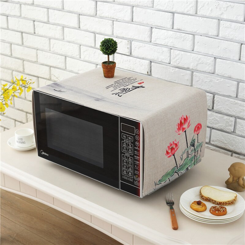 Viacúčelová kreslená potlač, prachotesný obal, ľanové remeslo, vrchná ochranná dekorácia pre chladničku, mikrovlnnú rúru, FC114