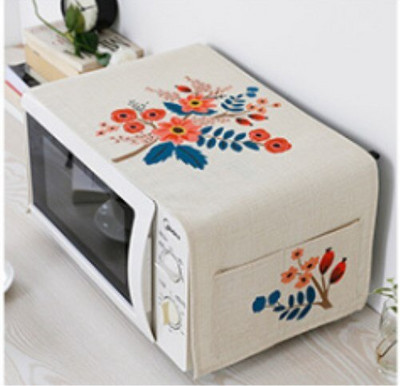 Spausdintas medvilninis lininis audinys Mikrobangų krosnelės dulkių dangtelis laikymo maišeliai Europietiško stiliaus anti-alyvos mikrobangų krosnelės apsauginis dangtelis