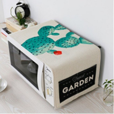 Spausdintas medvilninis lininis audinys Mikrobangų krosnelės dulkių dangtelis laikymo maišeliai Europietiško stiliaus anti-alyvos mikrobangų krosnelės apsauginis dangtelis