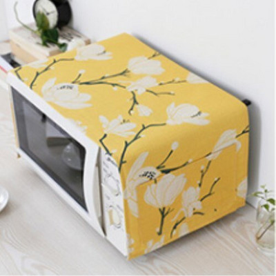 Spausdintas medvilninis lininis audinys Mikrobangų krosnelės dulkių dangtelis laikymo maišeliai Europietiško stiliaus anti-alyvos mikrobangų krosnelės apsauginis dangtelis